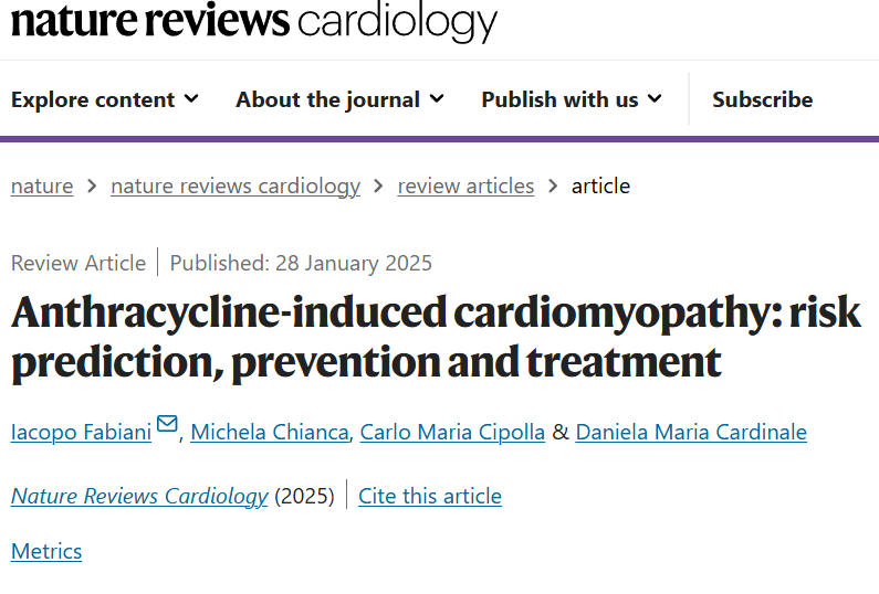 Anthracycline-induced cardiomyopathy: risk prediction, prevention and treatment