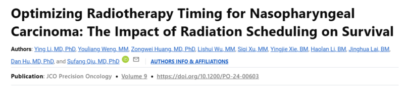 Optimizing Radiotherapy Timing for Nasopharyngeal Carcinoma