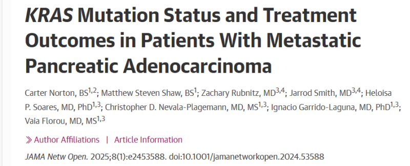 Elvina Almuradova: Effect of KRAS mutations on survival outcomes in metastatic pancreatic cancer