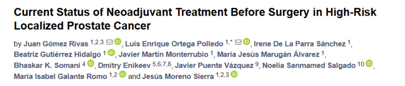 Juan Gómez Rivas: Neoadjuvant Therapy in High-Risk Localized Prostate Cancer - What’s New?