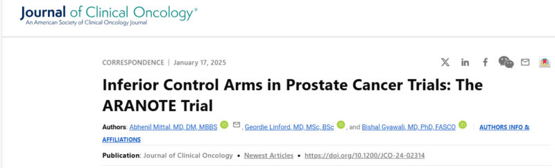 Bishal Gyawali: Inferior Control Arms in Prostate Cancer Trials - The ARANOTE Trial