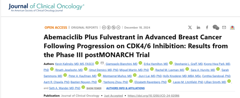 Abemaciclib Plus Fulvestrant in Advanced Breast Cancer