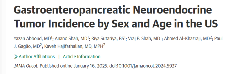 The incidence of GEP-NETs in the US