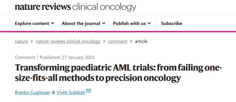 Vivek Subbiah: Our latest commentary on Pediatric AML Trials