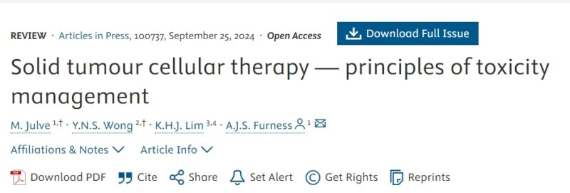 Jonathan Lim: The management of toxicities of cell therapy for solid cancers