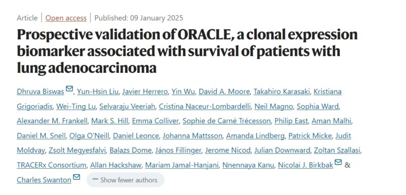 ORACLE: A clonal-expression biomarker predicts stage I NSCLC outcome ⁦