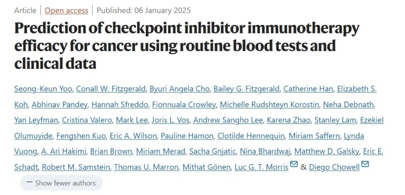 Yan Leyfman: Using routine blood tests to predict immunotherapy response across multiple cancers