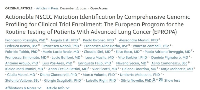 Actionable NSCLC Mutation Identification by Comprehensive Genomic Profiling for Clinical Trial Enrollment