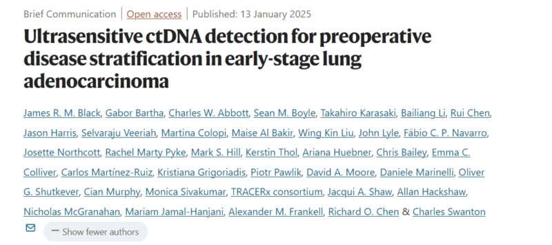 Ultrasensitive ctDNA detection for preoperative disease stratification in early-stage lung adenocarcinoma