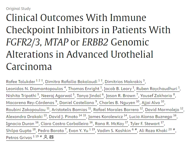 Petros Grivas: Genomic biomarkers and response/survival with anti-PD1/L1 in advanced Urothelial Carcinoma