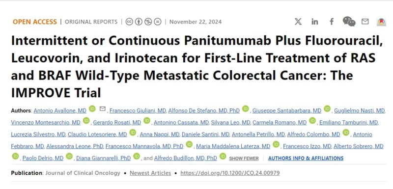 Intermittent or Continuous FOLFIRI + Panitumumab RAS and BRAF Wild-Type Metastatic CRC