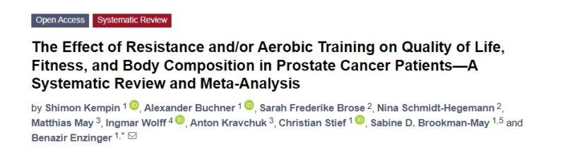 Sabine D. Brookman-May: The Effect of Resistance and/or Aerobic Training on Quality of Life in prostate cancer