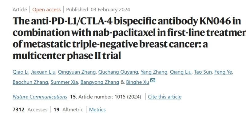 Hung Trinh: The efficacy and safety of anti-PD-L1/CTLA-4 bispecific antibody KN046 combined with nab-paclitaxel in TNBC