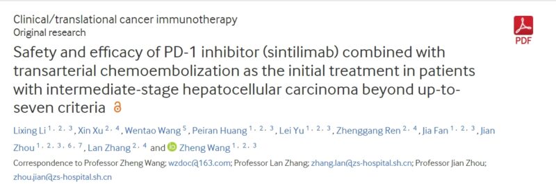 Safety and efficacy of PD-1 inhibitor combined with transarterial chemoembolization for intermediate-stage HCC