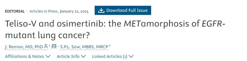 Jordi Remon: Teliso-V and osimertinib - the METamorphosis of EGFR-mutant lung cancer?