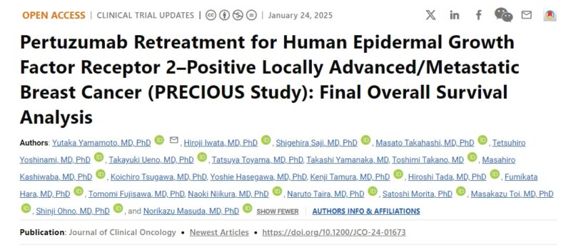 Pertuzumab Retreatment for Human Epidermal Growth Factor Receptor 2–Positive Locally Advanced/Metastatic Breast Cancer