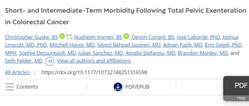 The significant risks associated with total pelvic exenteration for advanced colorectal cancer