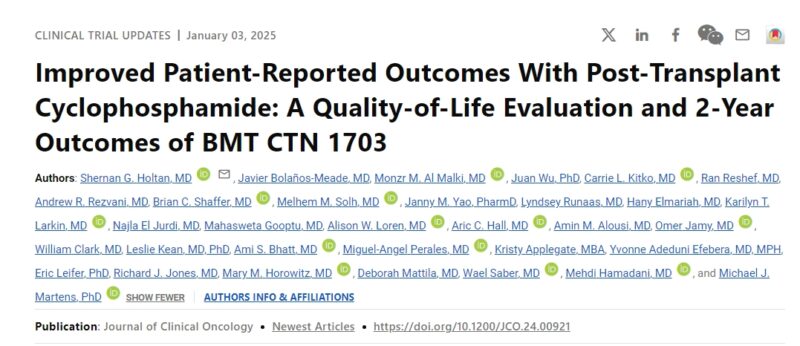 Mehdi Hamadani: Improved Patient-Reported Outcomes With Post-Transplant Cyclophosphamide