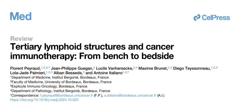 Tertiary lymphoid structures and cancer immunotherapy