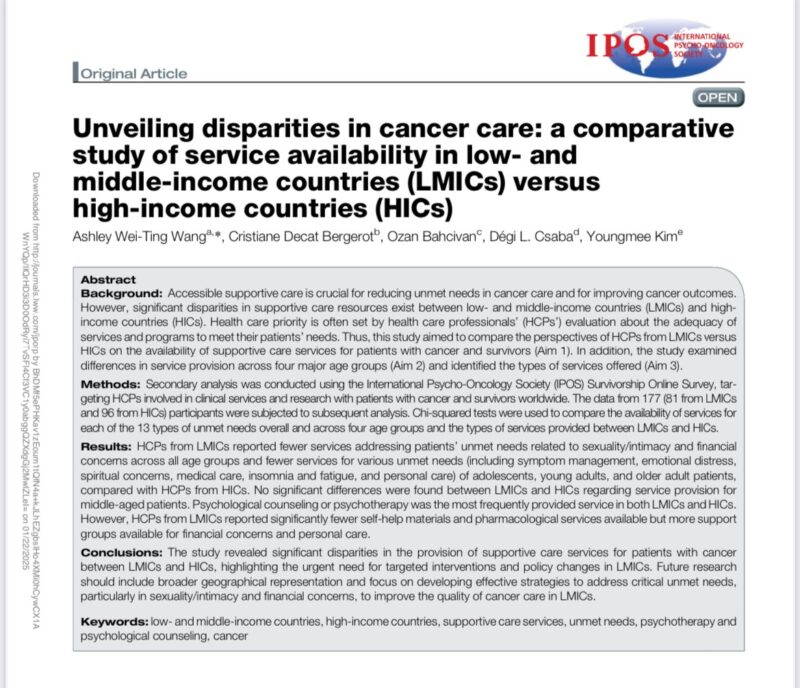 Cristiane D Bergerot: Disparities in Supportive Care services for patients with cancer