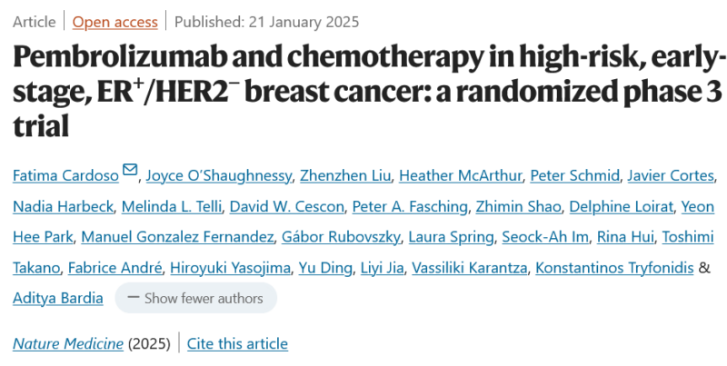 Pembrolizumab and chemotherapy in high-risk, early-stage, ER+/HER2− breast cancer