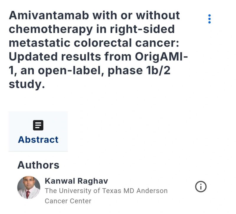 Amol Akhade: Interesting results on subcutaneous Amivantamab in CRC