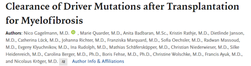 Nico Gagelmann: Clearance of driver mutations after transplantation for myelofibrosis