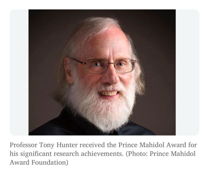 Barbara Ewals: Tony Hunter has been named the 2024 Prince Mahidol Award Laureate in Medicine