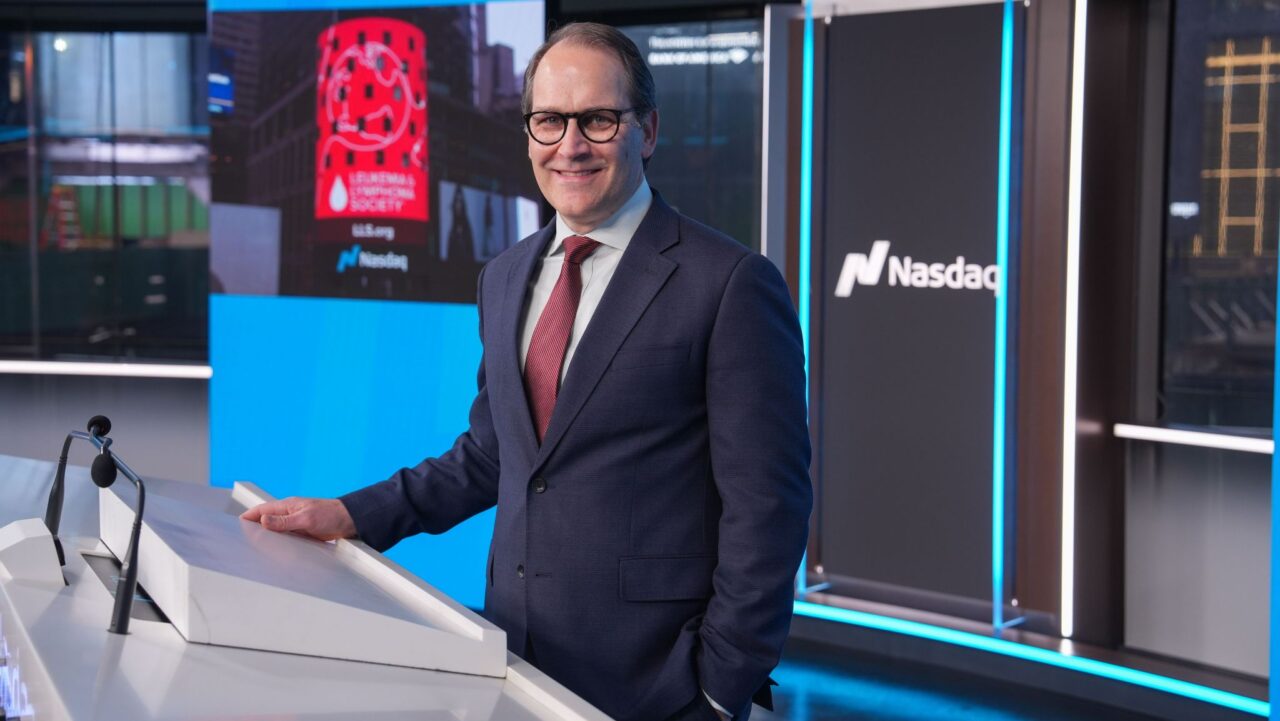 E. Anders Kolb rang the Nasdaq opening bell on behalf of all blood cancer patients and their families