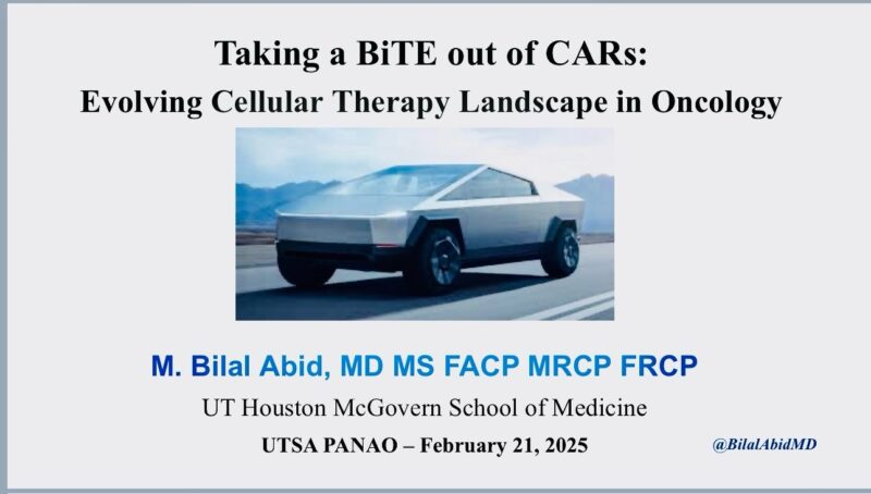 M. Bilal Abid: Excited to present at the UT San Antonio MD Anderson Cancer Center