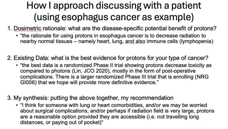 Nina Niu Sanford: My take on protons and approach to discussing with patients