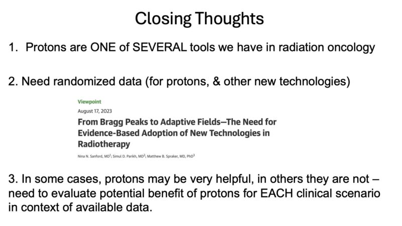 Nina Niu Sanford: My take on protons and approach to discussing with patients