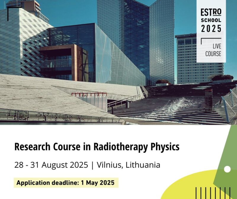 Submissions are open for the Research Course in Radiotherapy Physics - ESTRO