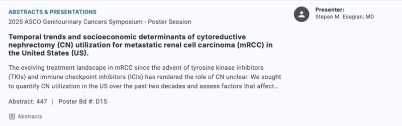 Mohammad Jad Moussa: Overview of our abstracts for ASCO GU 2025