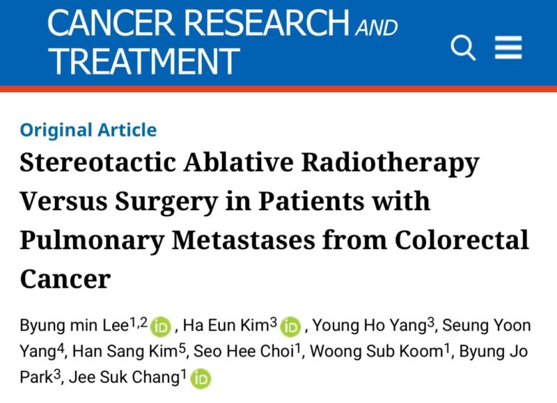 Gustavo Viani: SBRT vs. Surgery for Pulmonary Metastases in Colorectal Cancer