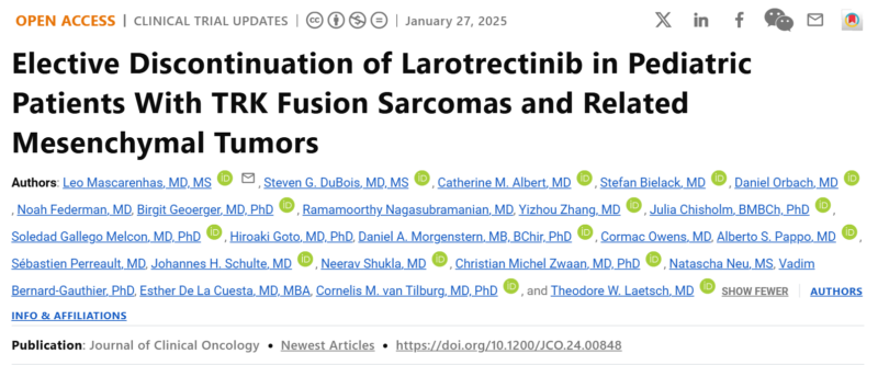 Shushan Hovsepyan: Elective discontinuation of Larotrectinib in Pediatric TRK Fusion Sarcomas by Leo Mascarenhas