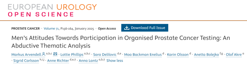 María Natalia Gandur Quiroga: Men’s Attitudes Towards Participation in Organised Prostate Cancer Testing