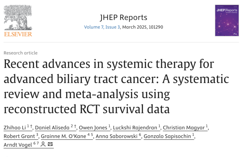 Arndt Vogel: Recent advances in systemic therapy for advanced biliary tract cancer