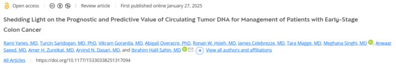 New Review on ctDNA in Early-Stage Colon Cancer by Rami Yanes et al.