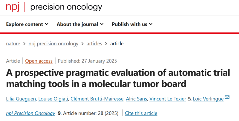 Hidehito Horinouchi: Enhancing performance of automatic trial matching tools in molecular tumor boards