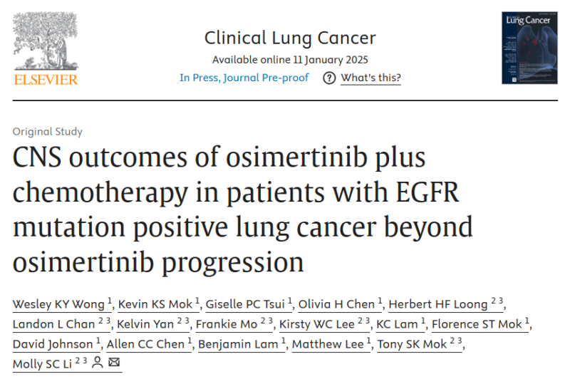 A retrospective study in EGFR+ NSCLC with brain metastases - Clinical Lung Cancer