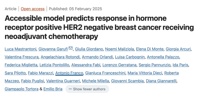 Armando Orlandi: A new ML model predicts chemo response in HR+/HER2- breast cancer with 81% accuracy