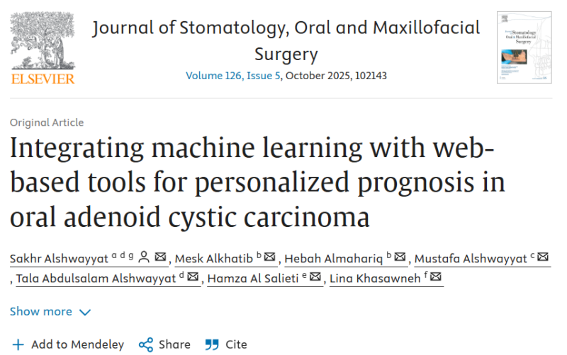 Sakhr Alshwayyat: AI meets Oral Oncology