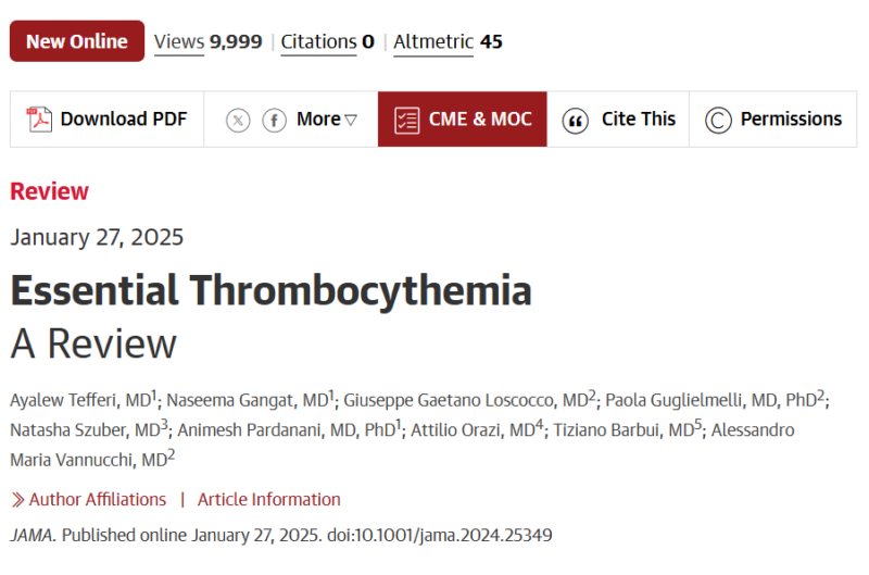 An outstanding Review of Essential Thrombocythemia