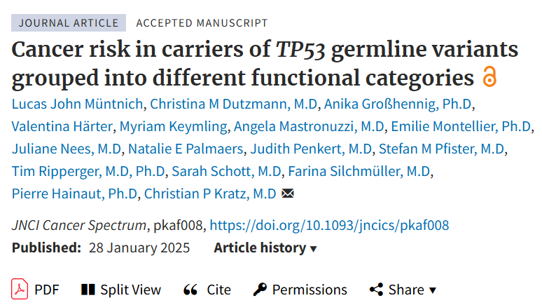 Angela Mastronuzzi: Cancer risk in carriers of TP53 germline variants