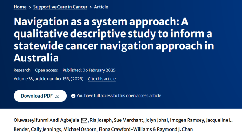 Raymond Chan: The development of the South Australian approach to cancer navigation