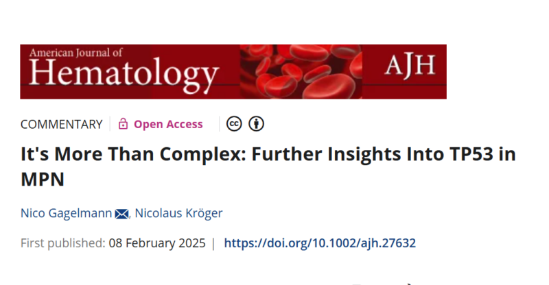 Nico Gagelmann: It's More Than Complex - Further Insights Into TP53 in MPN