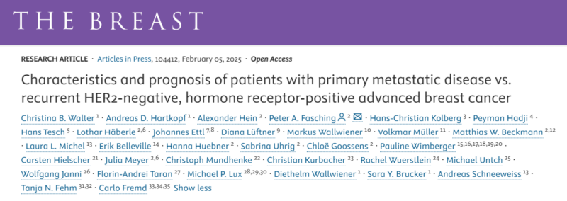 Characteristics and prognosis of primary metastatic vs. recurrent HER2-, HR+ advanced breast cancer