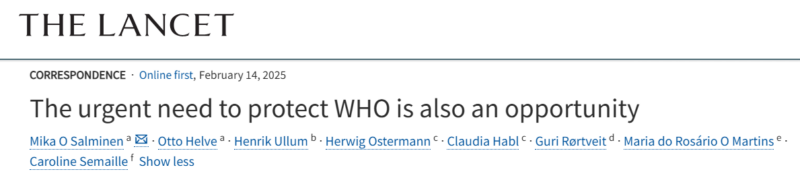 Hanna Tolonen: The future of global health depends on WHO's ability to continue its crucial work