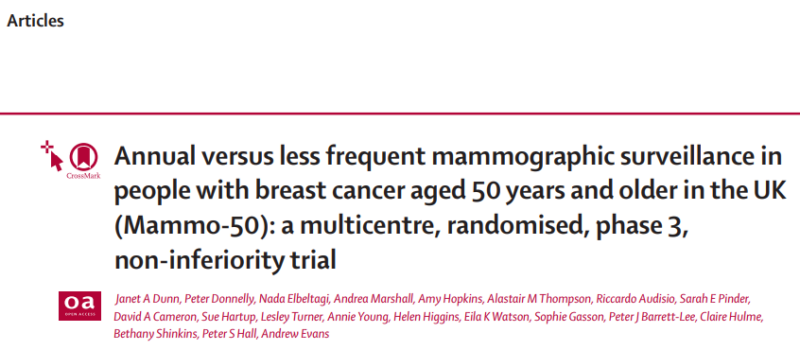 Armando Orlandi: Less frequent vs annual mammo only in selected Breast Cancer patients